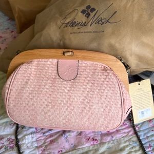 Patricia Nash Gracchi Satchel Raffia Wood
Frame Bag Purse in Pink
